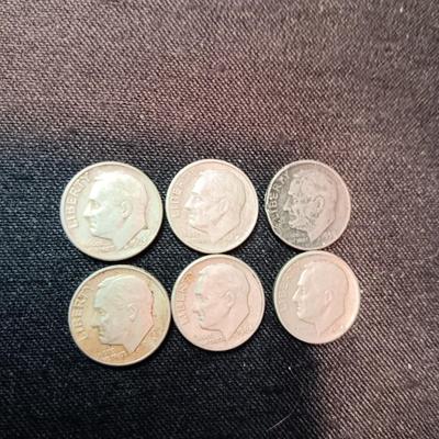 6 SILVER DIMES