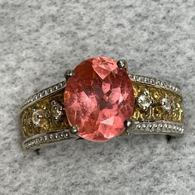 Fancy vermeil sterling Estate ring 9