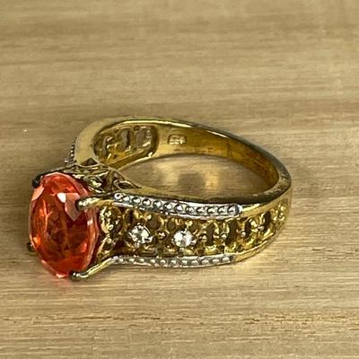 Fancy vermeil sterling Estate ring 9