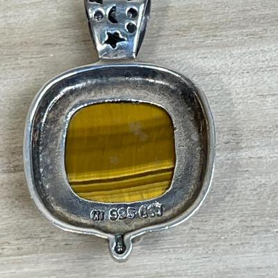 Tiger eye and sterling pendant