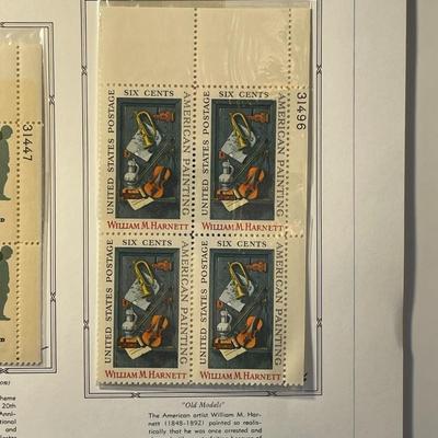 Easter Seal Society & Harnett 1969 Mint Condition US Stamp Plate Blocks Page as Pictured. Only One $5 Shipping Charge for 1 or 100...