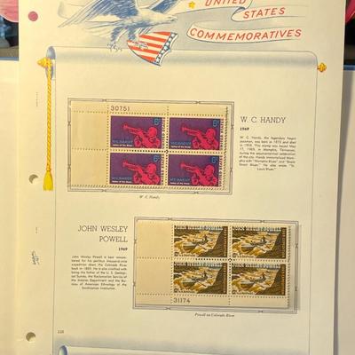 W, C Handy & John Wesley Powell 1969 Mint Condition US Stamp Plate Blocks Page as Pictured. Only One $5 Shipping Charge for 1 or 100...