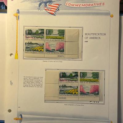 Beautification of America 1969 Mint Condition US Stamp Plate Blocks Page as Pictured. Only One $5 Shipping Charge for 1 or 100 Pages Won.