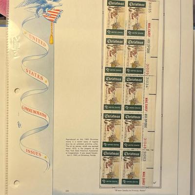 Christmas 1969 Mint Condition US Stamp Plate Block Page as Pictured. Only One $5 Shipping Charge for 1 or 100 Pages Won.
