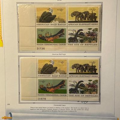 Natural History Series 1970 Mint Condition US Stamp Plate Blocks Page as Pictured. Only One $5 Shipping Charge for 1 or 100 Pages Won.