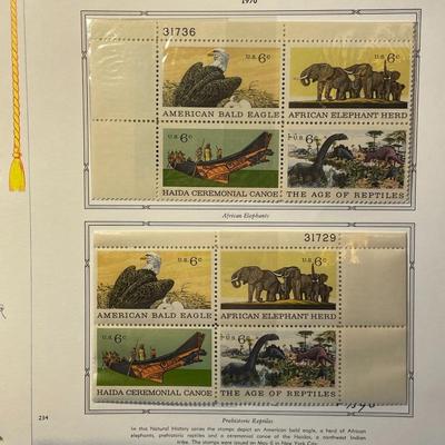 Natural History Series 1970 Mint Condition US Stamp Plate Blocks Page as Pictured. Only One $5 Shipping Charge for 1 or 100 Pages Won.