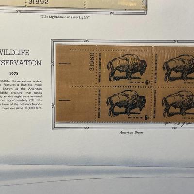 Maine Statehood & Wildlife Conservation 1970 Mint Condition US Stamp Plate Blocks Page as Pictured. Only One $5 Shipping Charge for 1...