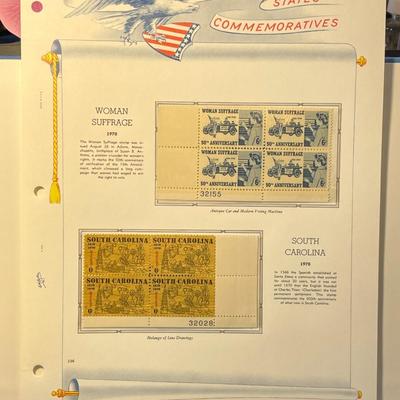 Women Suffrage & South Carolina 1970 Mint Condition US Stamp Plate Blocks Page as Pictured. Only One $5 Shipping Charge for 1 or 100...