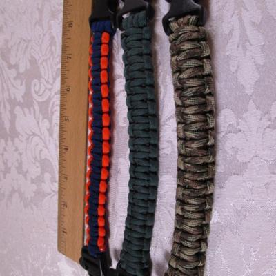 3 paracord survival bracelets
