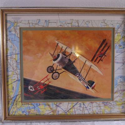 3 airplanes having dog fights picture