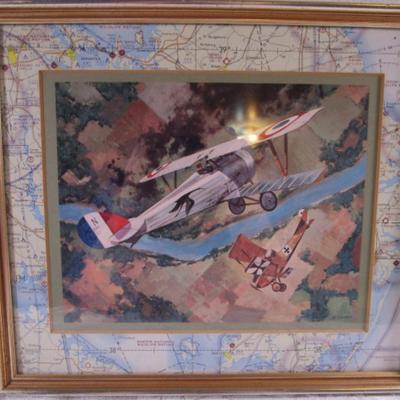 2 airplanes having dog fights picture