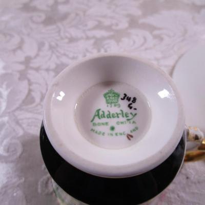 Adderley Bone China footed teacup and saucer