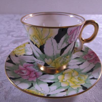 Adderley Bone China footed teacup and saucer
