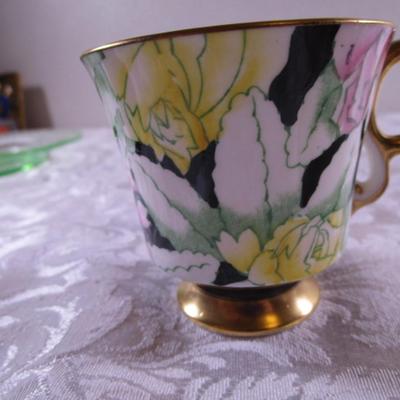 Adderley Bone China footed teacup and saucer