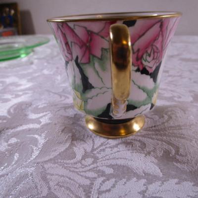 Adderley Bone China footed teacup and saucer
