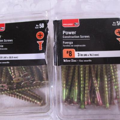 Various sizes of screws and 3 window latches with screws