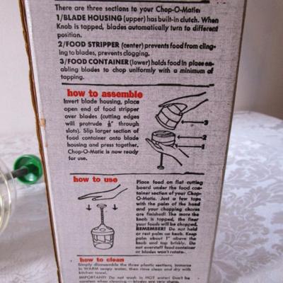 Vintage giant Chop-O-Matic food chopper