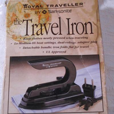 Travel iron, pillow, luggage tag