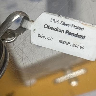 Obsidian Silver Pendate