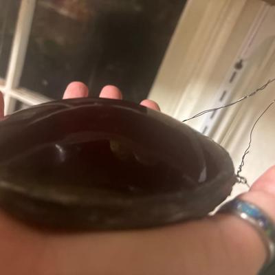 antique red glass ship light cover stained glass