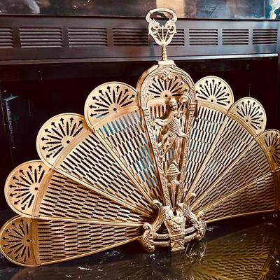 BRASS FAN FIRESCREEN