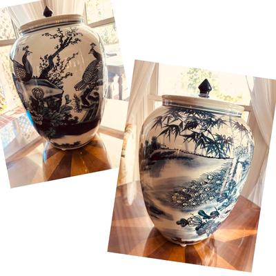 BLUE WHITE ASAIN GINGER JAR PAIR