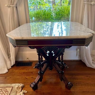 MARBLE TOP EASTLAKE TABLE
