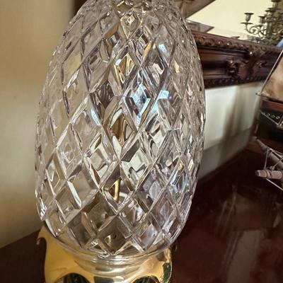 PAIR CRYSTAL HOSPITALITY LAMPS PINEAPPLE