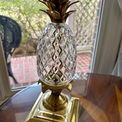 PAIR CRYSTAL HOSPITALITY LAMPS PINEAPPLE