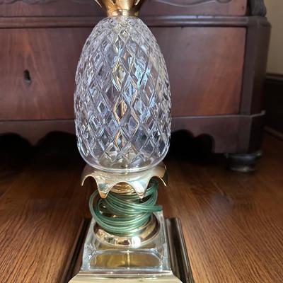 PAIR CRYSTAL HOSPITALITY LAMPS PINEAPPLE