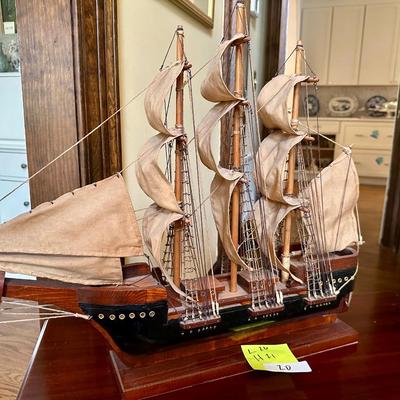 Sale Photo Thumbnail #70: WOOD MODEL SAILING SHIP 26X21