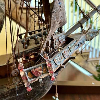 WOOD MODEL SAILING SHIP