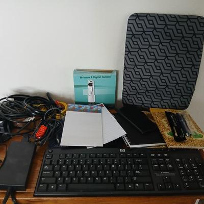 Amazon Kindle, Computer cords, and accessories, web camera, and a nice laptop case