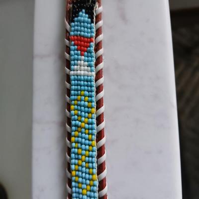 Two beautiful southwest art beaded leather belts