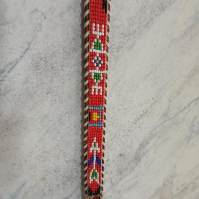 Two beautiful southwest art beaded leather belts
