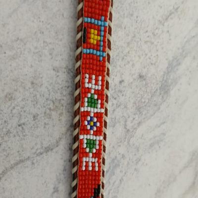 Two beautiful southwest art beaded leather belts