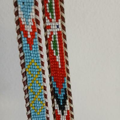 Two beautiful southwest art beaded leather belts