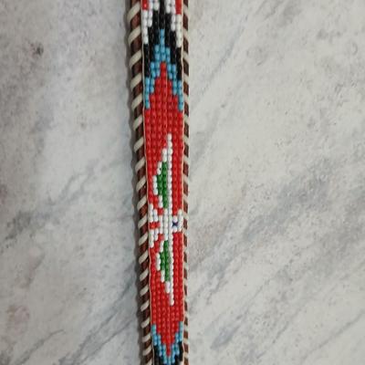Two beautiful southwest art beaded leather belts