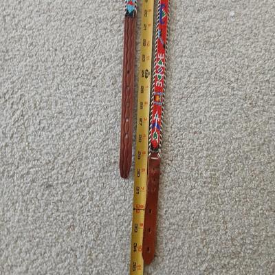 Two beautiful southwest art beaded leather belts