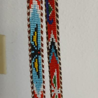 Two beautiful southwest art beaded leather belts