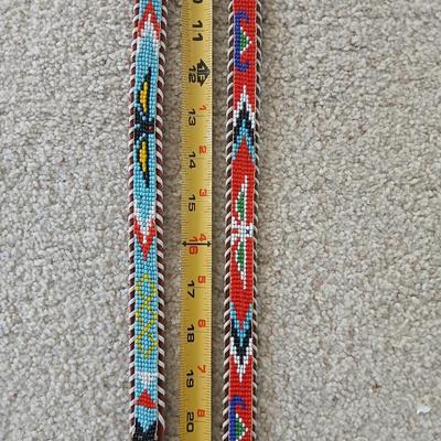 Two beautiful southwest art beaded leather belts