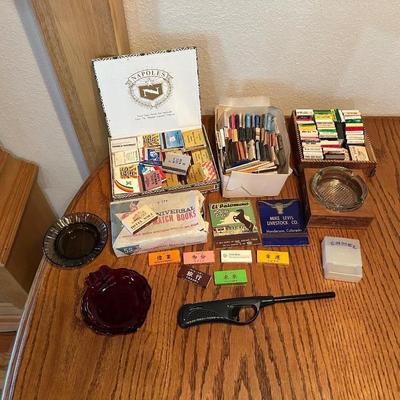 A COLLECTION OF MATCHBOOKS, ASHTRAYS & MORE