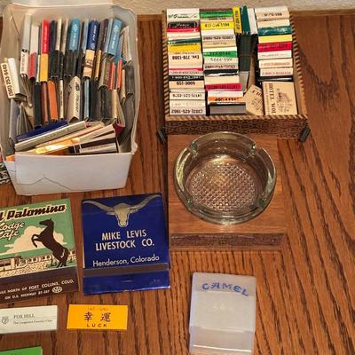 A COLLECTION OF MATCHBOOKS, ASHTRAYS & MORE