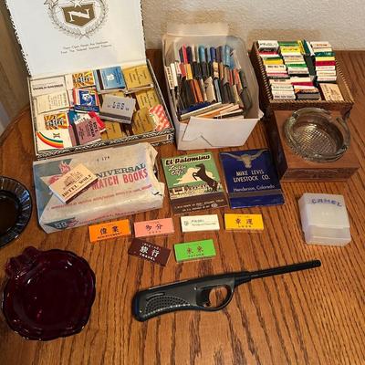 A COLLECTION OF MATCHBOOKS, ASHTRAYS & MORE