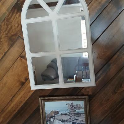 Wall mirror and western framed wall art