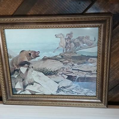 Wall mirror and western framed wall art