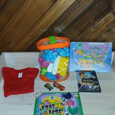 Kid toys - Bambi DVD - toy cars - Large lego's and more