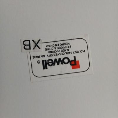 Powell end table with thru door and magazine rack on the side also has pull out extension