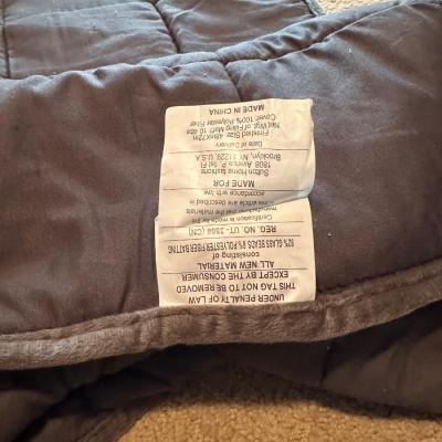 CLOTHES HAMPER, WEIGHTED BLANKET, WOOL BLANKET & FEATHER PILLOW