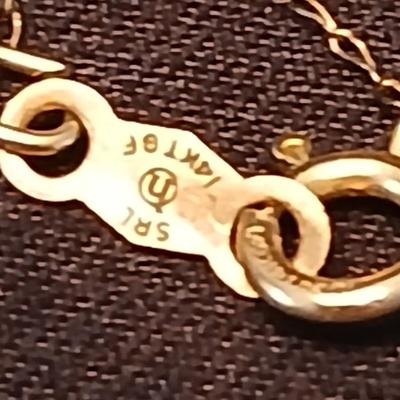 Necklace pendants and red hat society pins - 10k bus - 14k letter A - and more